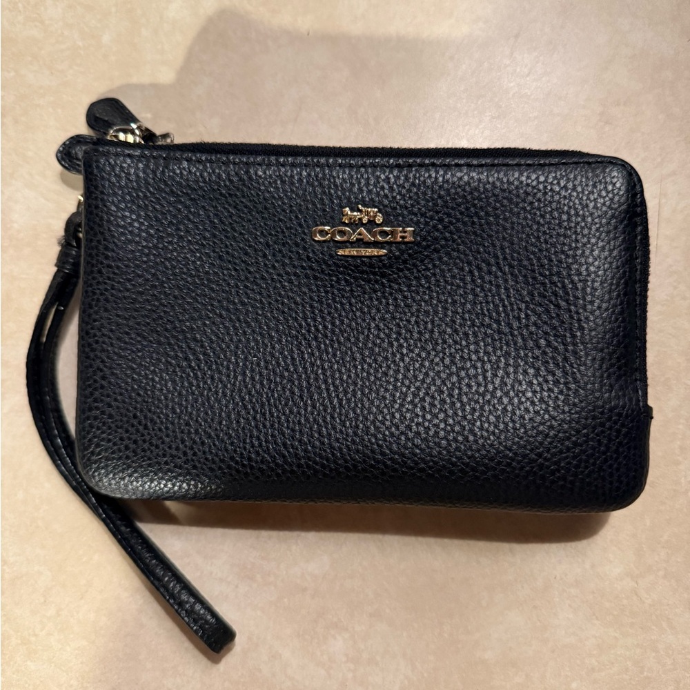 Coach double zipper wallet wristlet
